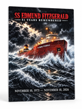 SS Edmund Fitzgerald — 51 Years Remembered | Textured Aluminum Wall Art