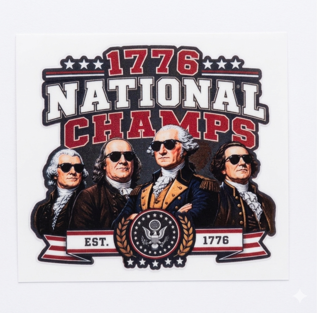1776 National Champs UV Printed Sticker