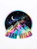 "Stay Wild" Mountain & Galaxy Sticker