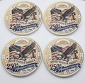 USA 250th anniversary commemorative paper coasters