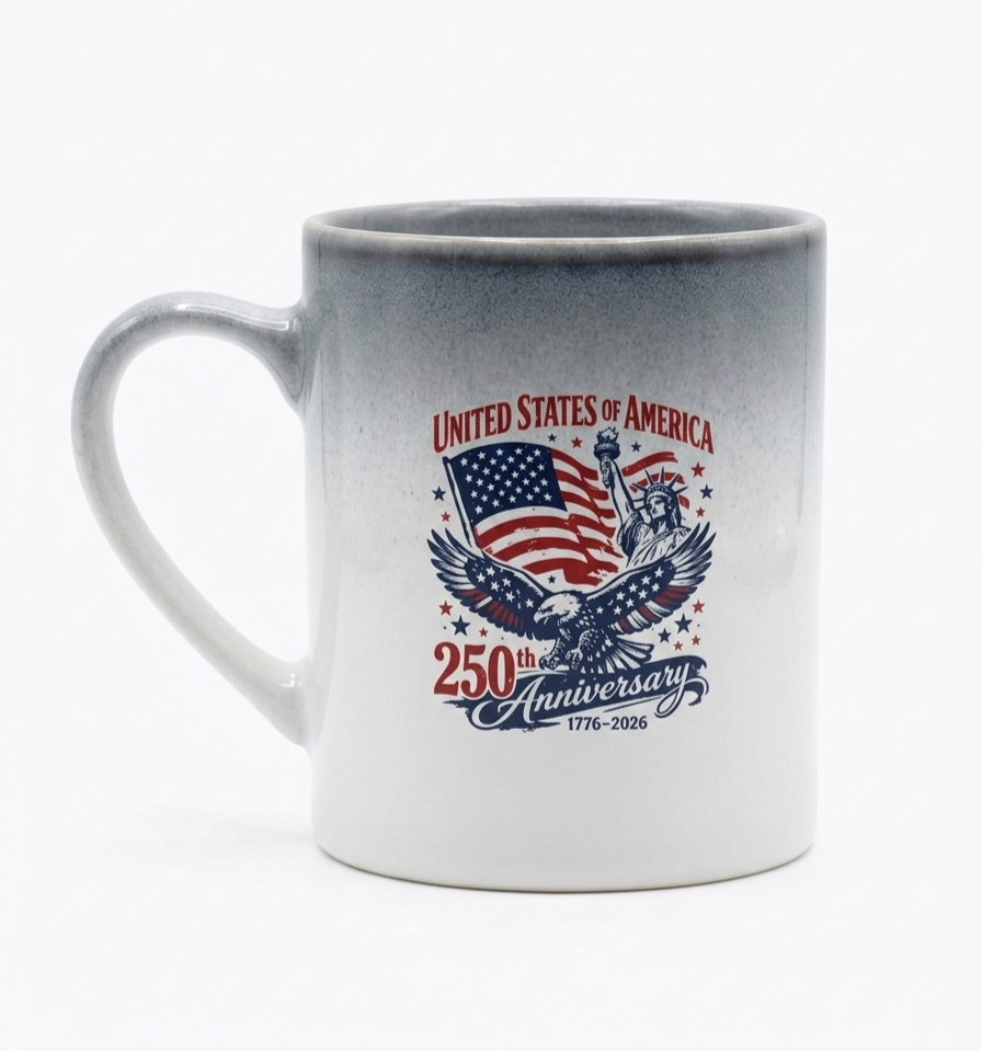USA 250th Anniversary Commemorative 20.5oz Coffee Mug – Durable UV-DTF Decals