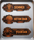 Custom Pool & Spa PVC Pipe Identification Labels – Durable UV-DTF Waterproof Decals